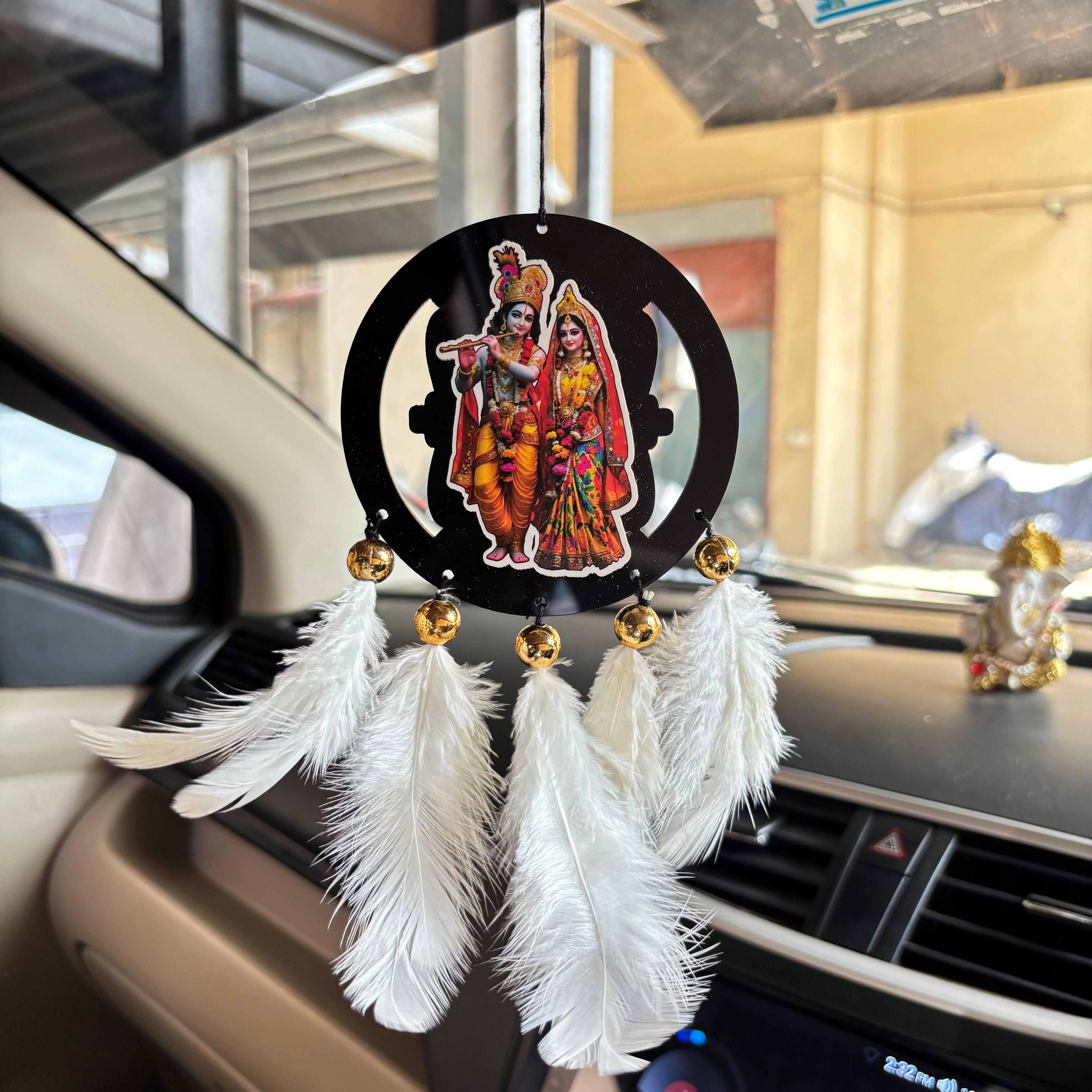RadhaKrishn Car & wall Hanging Handmade Black