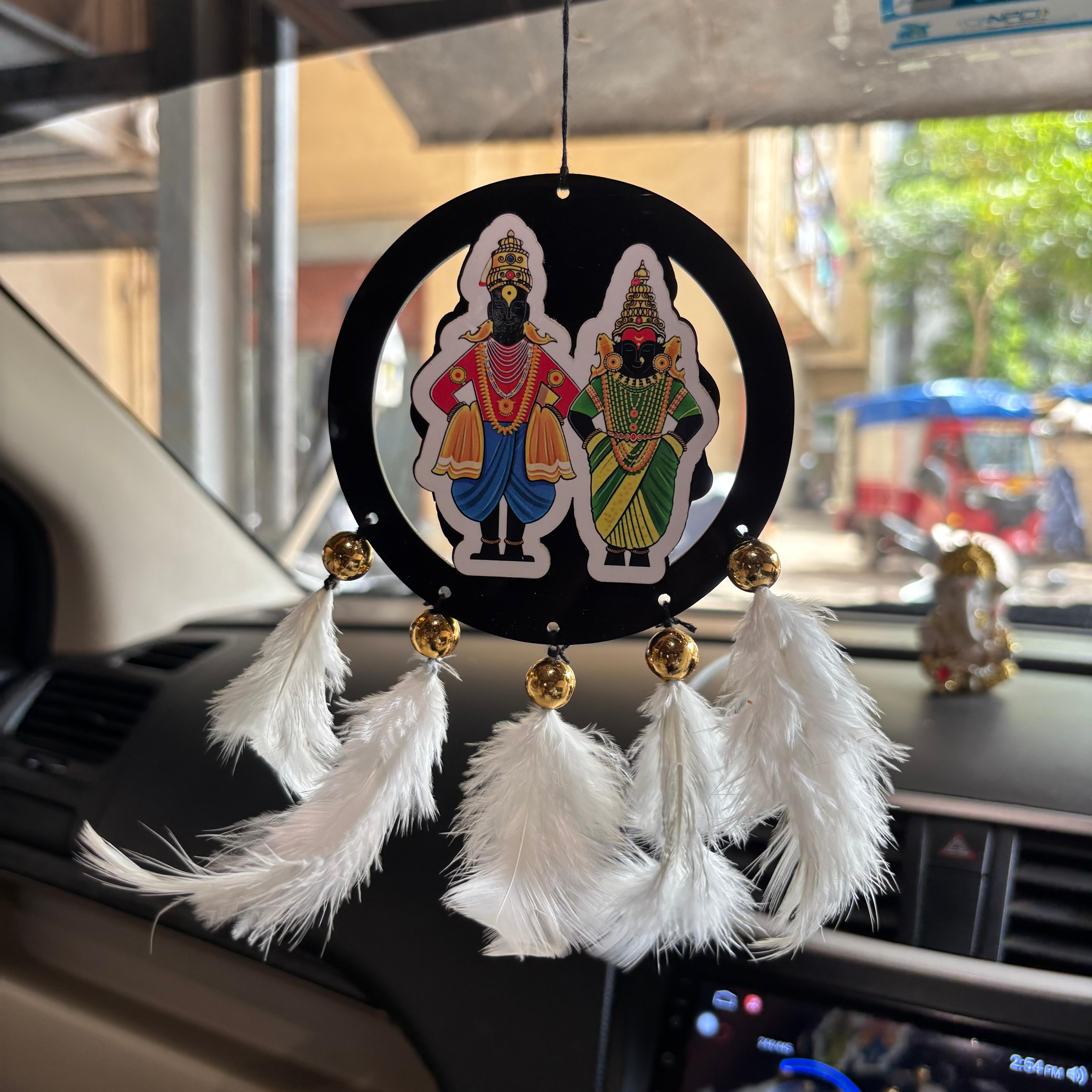 Vitthal Rakhumai Car & wall Hanging Handmade Black