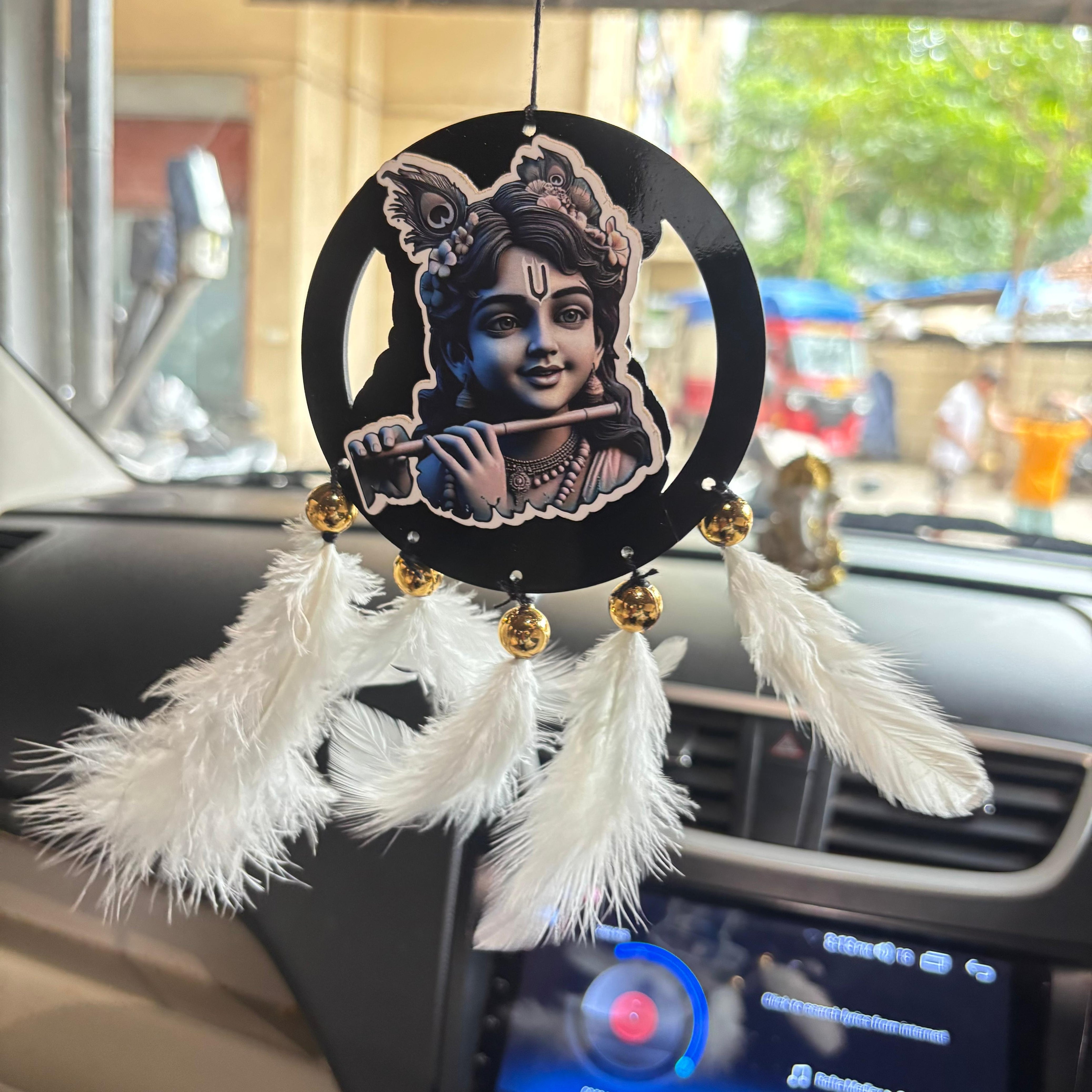 Lord Krishna Car & wall Hanging Handmade Black